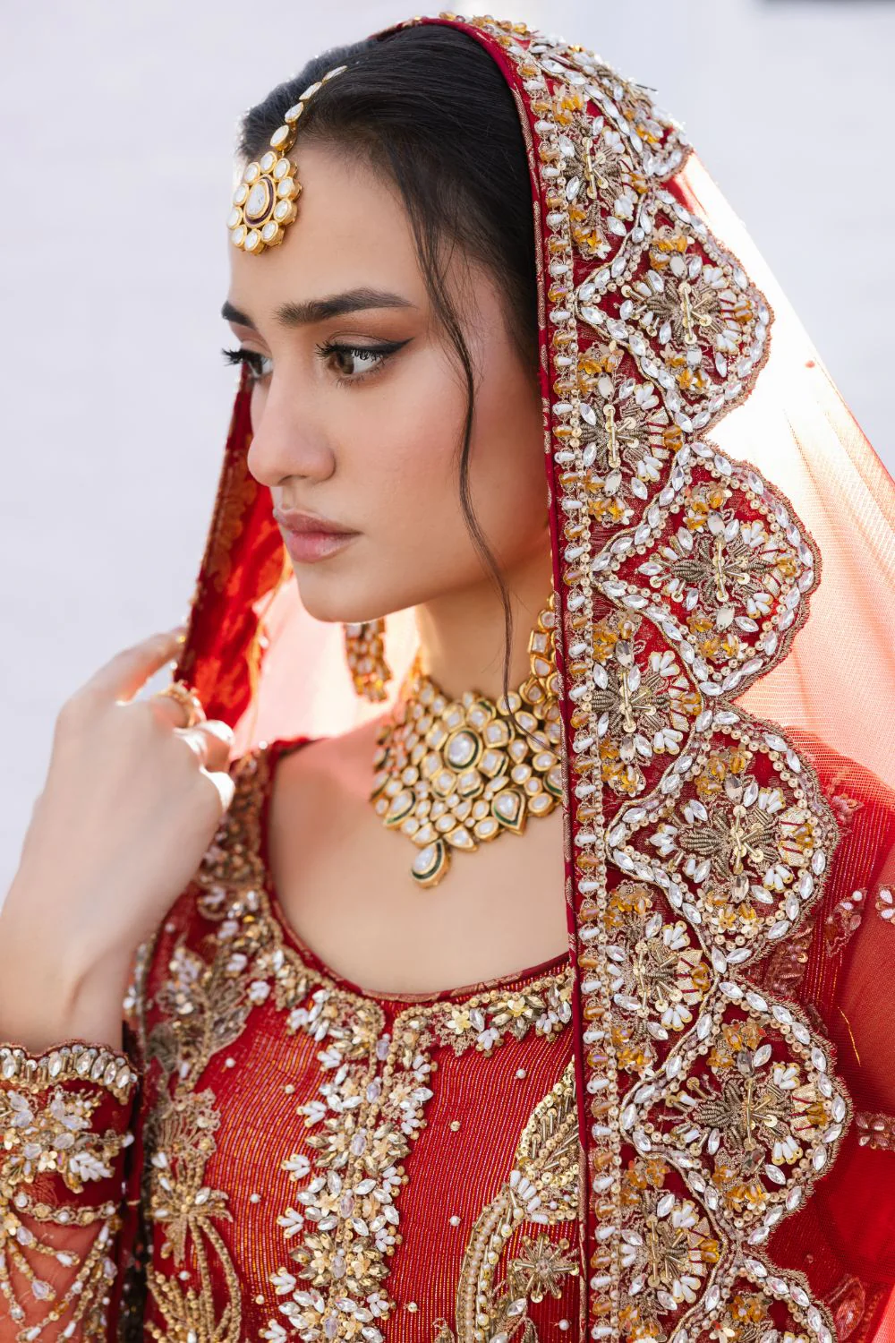 Red Bridal Farshi Sharara (SBM-7) - Image 4
